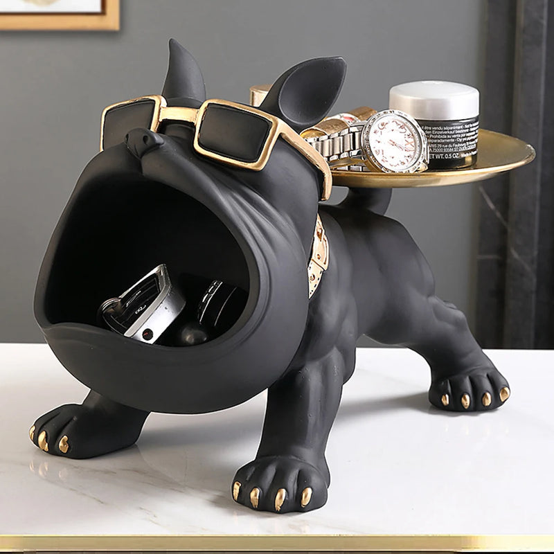 Estátua Decorativa Bulldog Decoração de Sala Cachorro