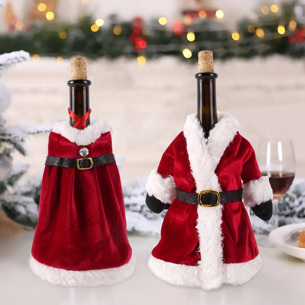 Capa para Vinho Decoração Mesa Posta de Natal