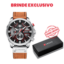 Relógio Masculino Quartzo de Couro Curren Estilo Casual [+BRINDE]