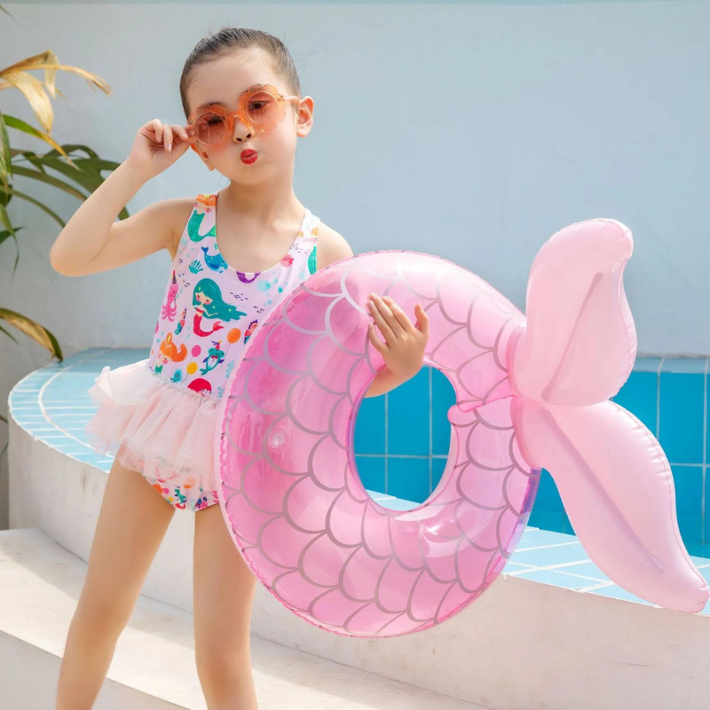 Boia Cauda de Sereia Brinquedo Para Piscina Infantil