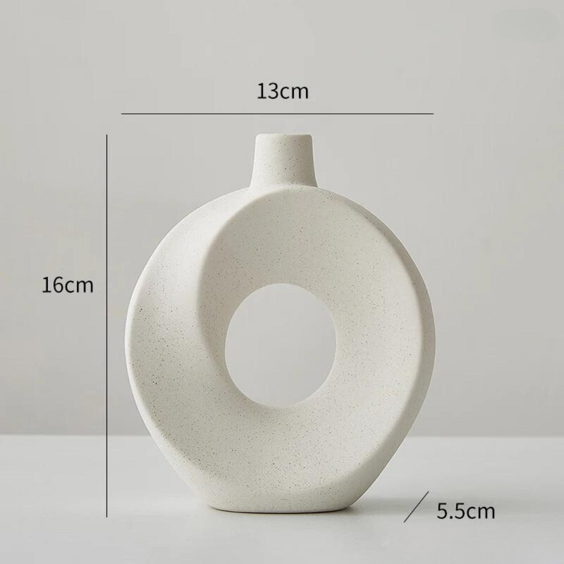 Vaso de Cerâmica para Decoração de Casa Moderno - Vaso de Cerâmica Círculo