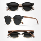 Óculos de Sol de Madeira Nogueira com Lentes Polarizadas Proteção UV400