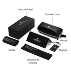 Óculos de Sol Retrô de Madeira Nogueira com Lentes Polarizadas Proteção UV400