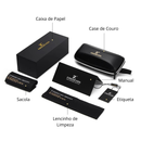 Óculos de Sol Retrô de Madeira Nogueira com Lentes Polarizadas Proteção UV400