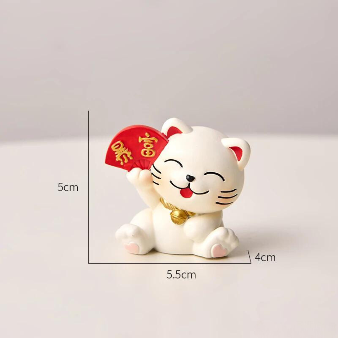 Estátua de Resina para Decoração ou Presente Animal - Estátua Gato da Sorte e Fortuna
