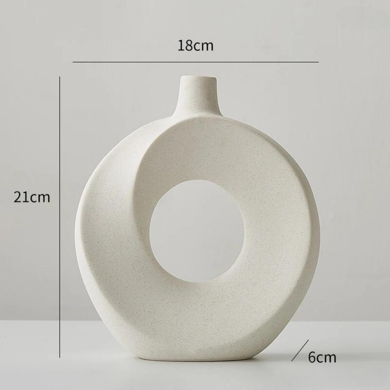 Vaso de Cerâmica para Decoração de Casa Moderno - Vaso de Cerâmica Círculo