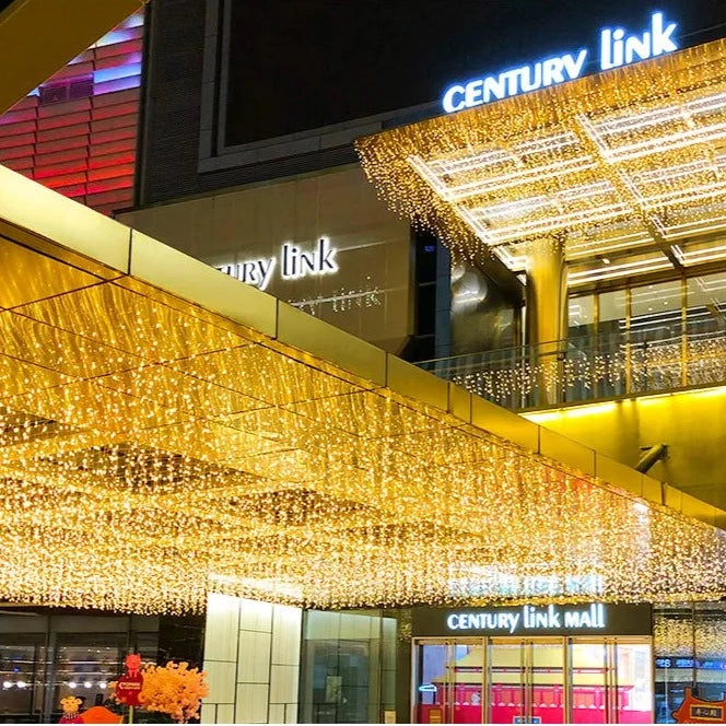 Cortina de Luz Enfeites e Decoração de Natal em LED