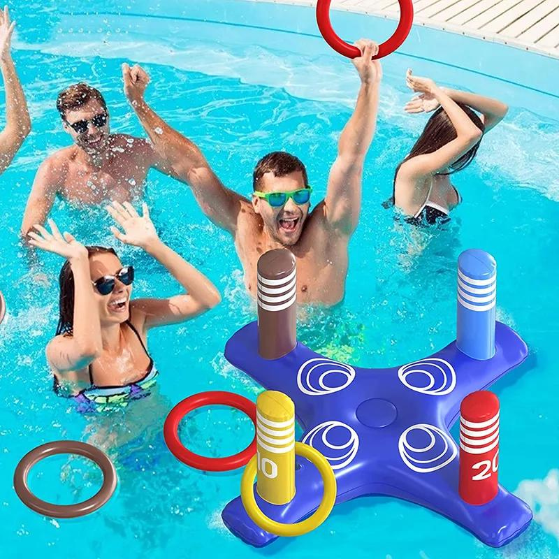 Kit Basquete Flutuante Brinquedo para Piscina Inflável 2 em 1