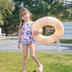 Boia Donut Colorida Brinquedo para Piscina Flutuante