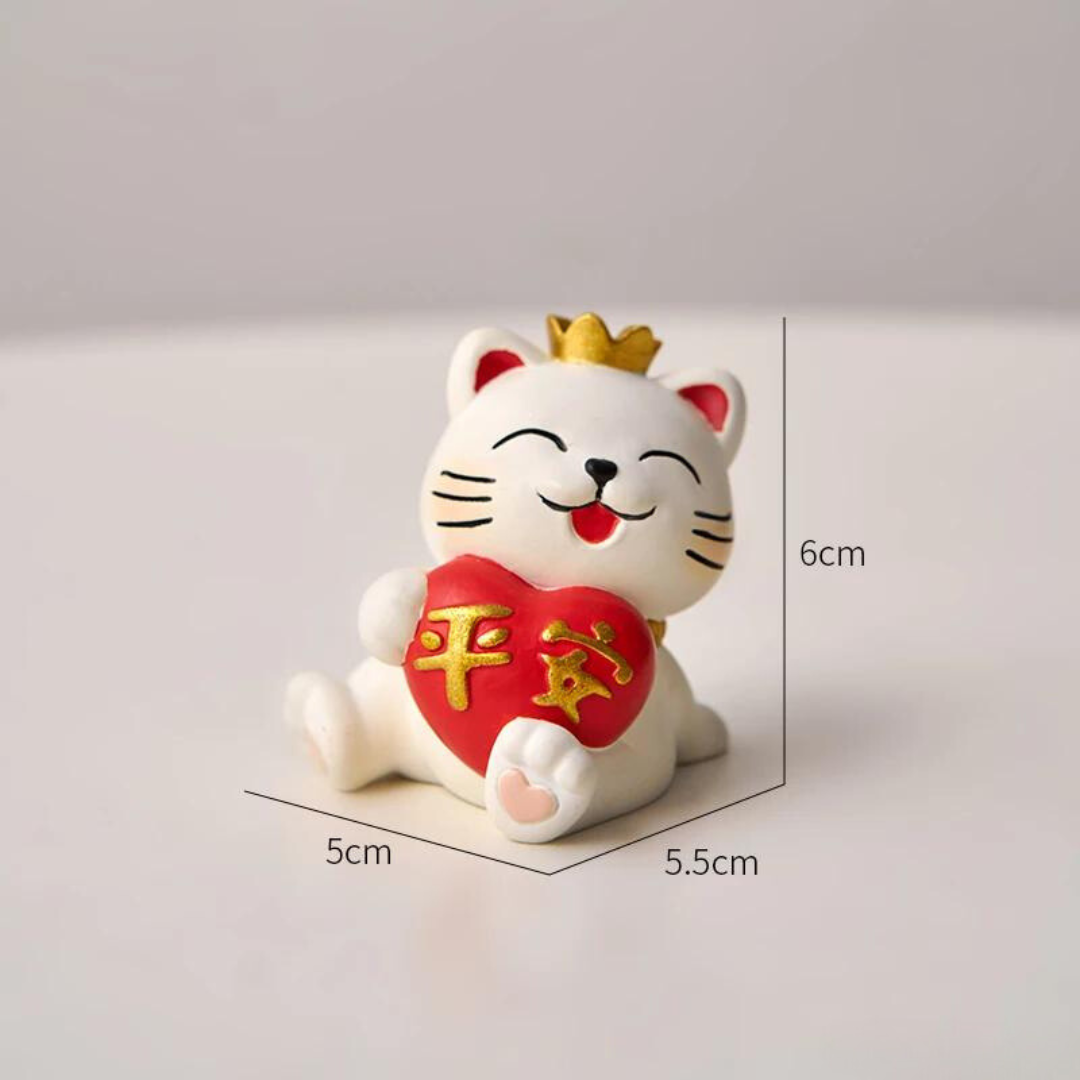 Estátua de Resina para Decoração ou Presente Animal - Estátua Gato da Sorte e Fortuna