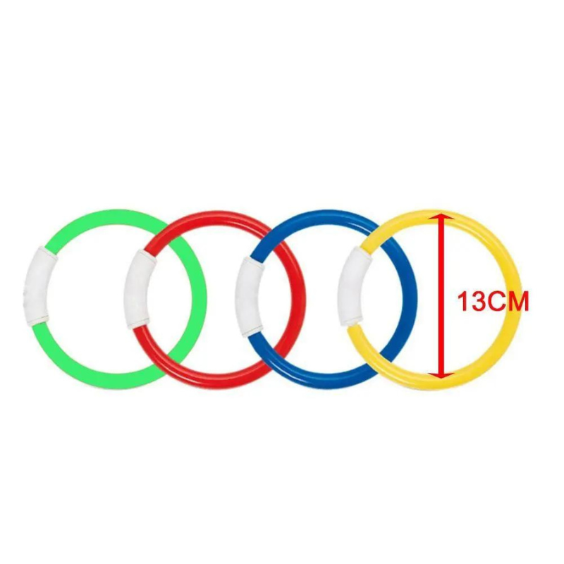 Kit 4 Anéis Brinquedo de Piscina Natação e Mergulho