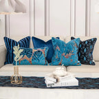 Capa de Almofada para Sofá Aveludada e Bordada - Almofada Moderna