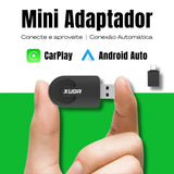 Mini Adaptador sem Fio CarPlay e Android Auto para Multimídia - Modelo Universal