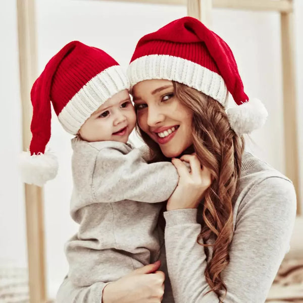 Gorro de Papai Noel Acessório de Natal em Tricot