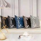 Capa de Almofada para Sófa Aveludada e Bordada - Almofada Europeia