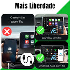 Mini Adaptador sem Fio CarPlay e Android Auto para Multimídia - Modelo Universal