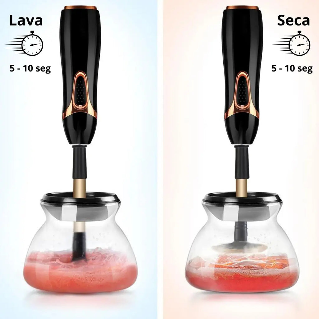 Limpador de Pincéis de Maquiagem e Secador Premium Giratório Elétrico e Automático