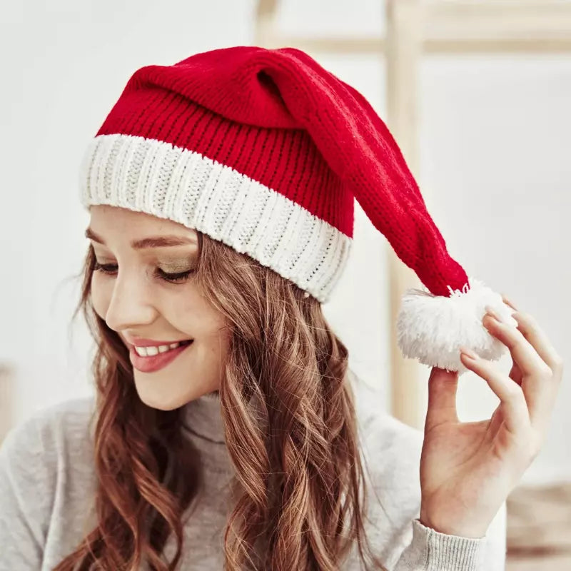 Gorro de Papai Noel Acessório de Natal em Tricot