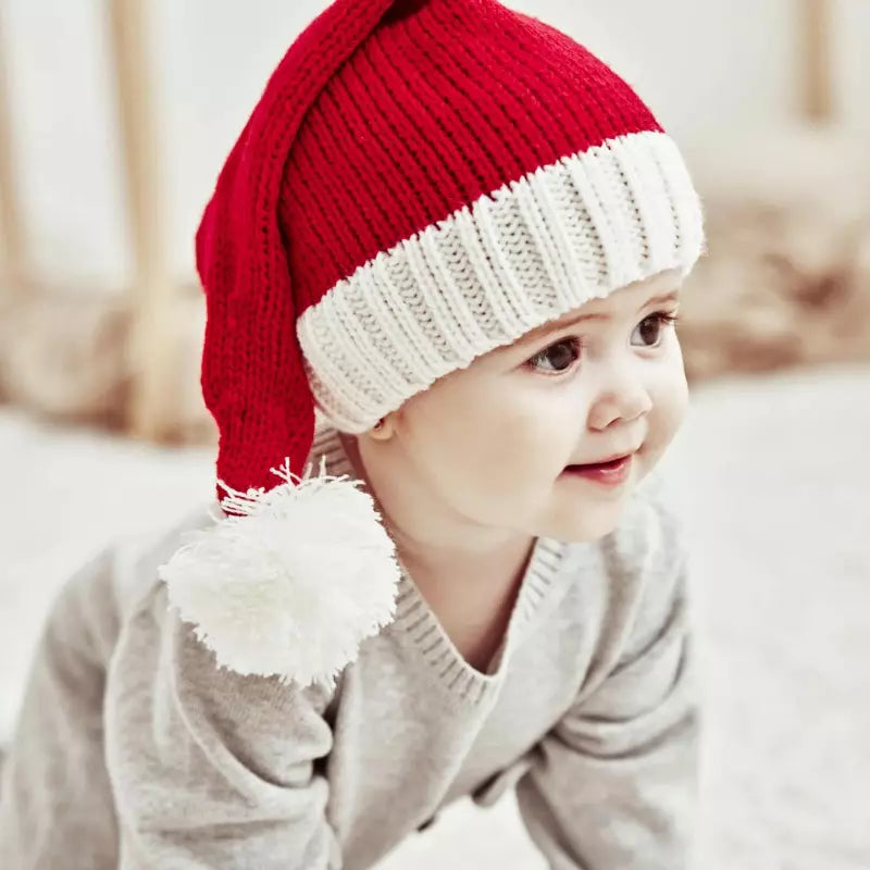 Gorro de Papai Noel Acessório de Natal em Tricot