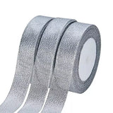 Fita Embrulho Decoração Árvore de Natal Dourado e Prata em Glitter