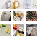 Fita Embrulho Decoração Árvore de Natal Dourado e Prata em Glitter