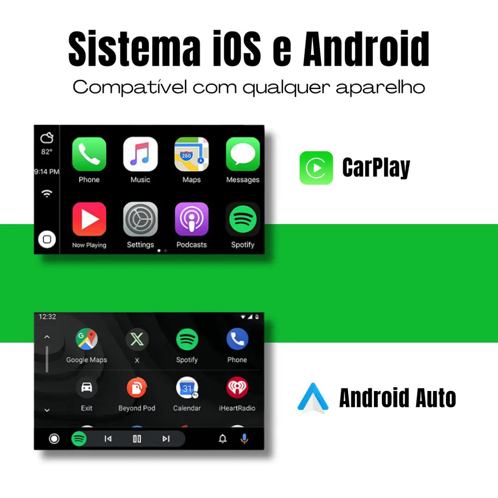 Mini Adaptador sem Fio CarPlay e Android Auto para Multimídia - Modelo Universal