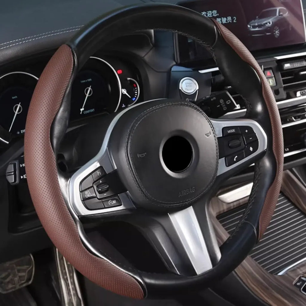 Capa de Volante de Carro Ajuste Universal em Couro Napa