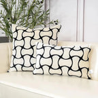 Capa de Almofada para Sofá Aveludada e Bordada - Almofadas Geométricas