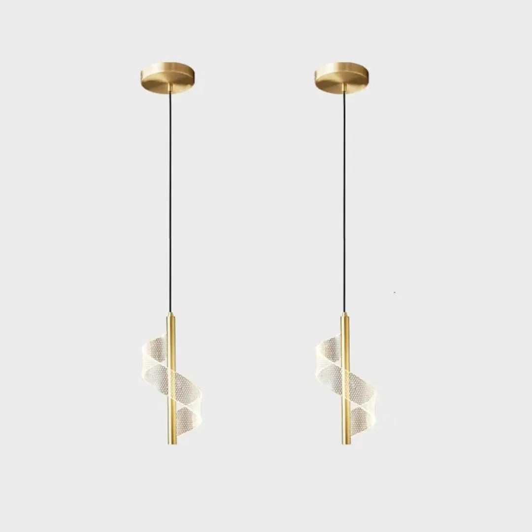 Luminária de Teto Luz Pendente Suspensa em Espiral Moderno