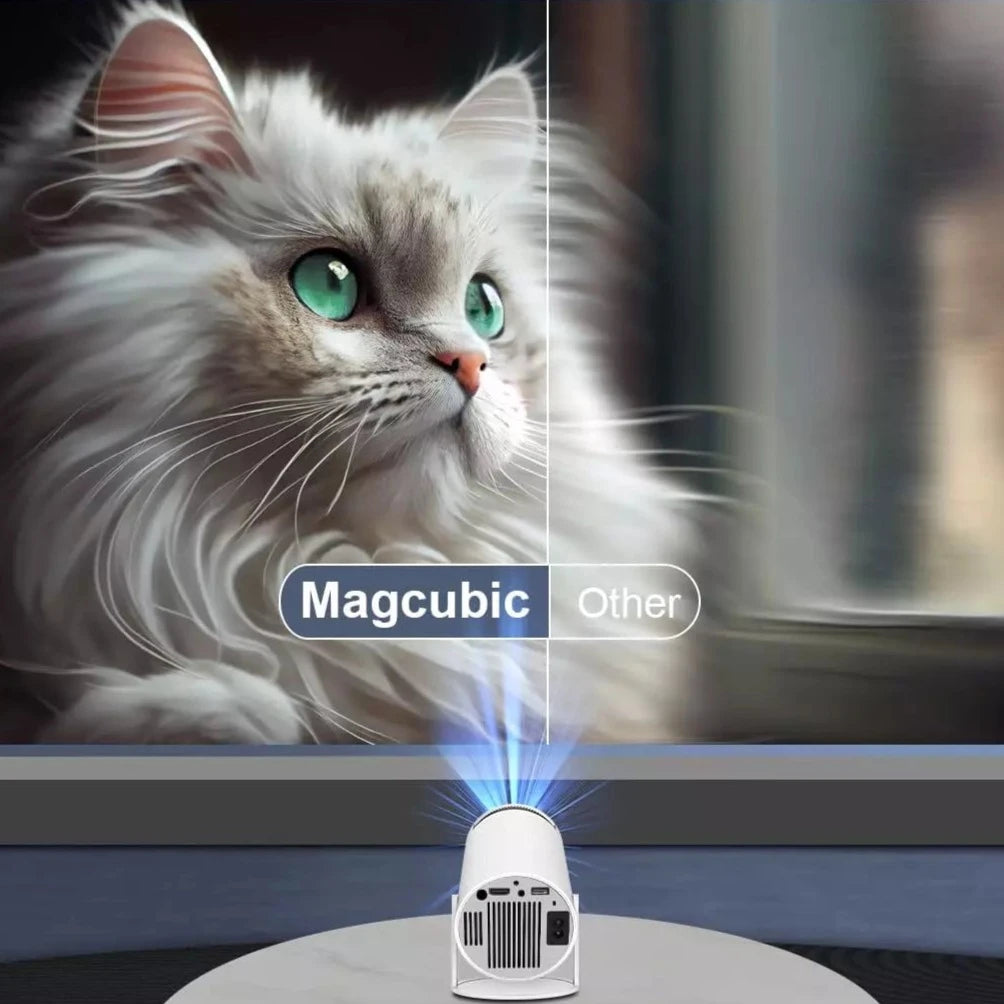 Mini Projetor Portatil 5G Wifi 6 BT 5.0 Android 11, Projetor 4K 1080P Full HD 180° Girável Magcubic