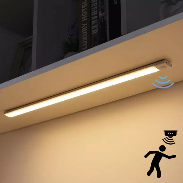 Luminária LED Fina com Sensor de Presença Recarregável e sem Fio
