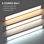 Luminária LED Fina com Sensor de Presença Recarregável e sem Fio