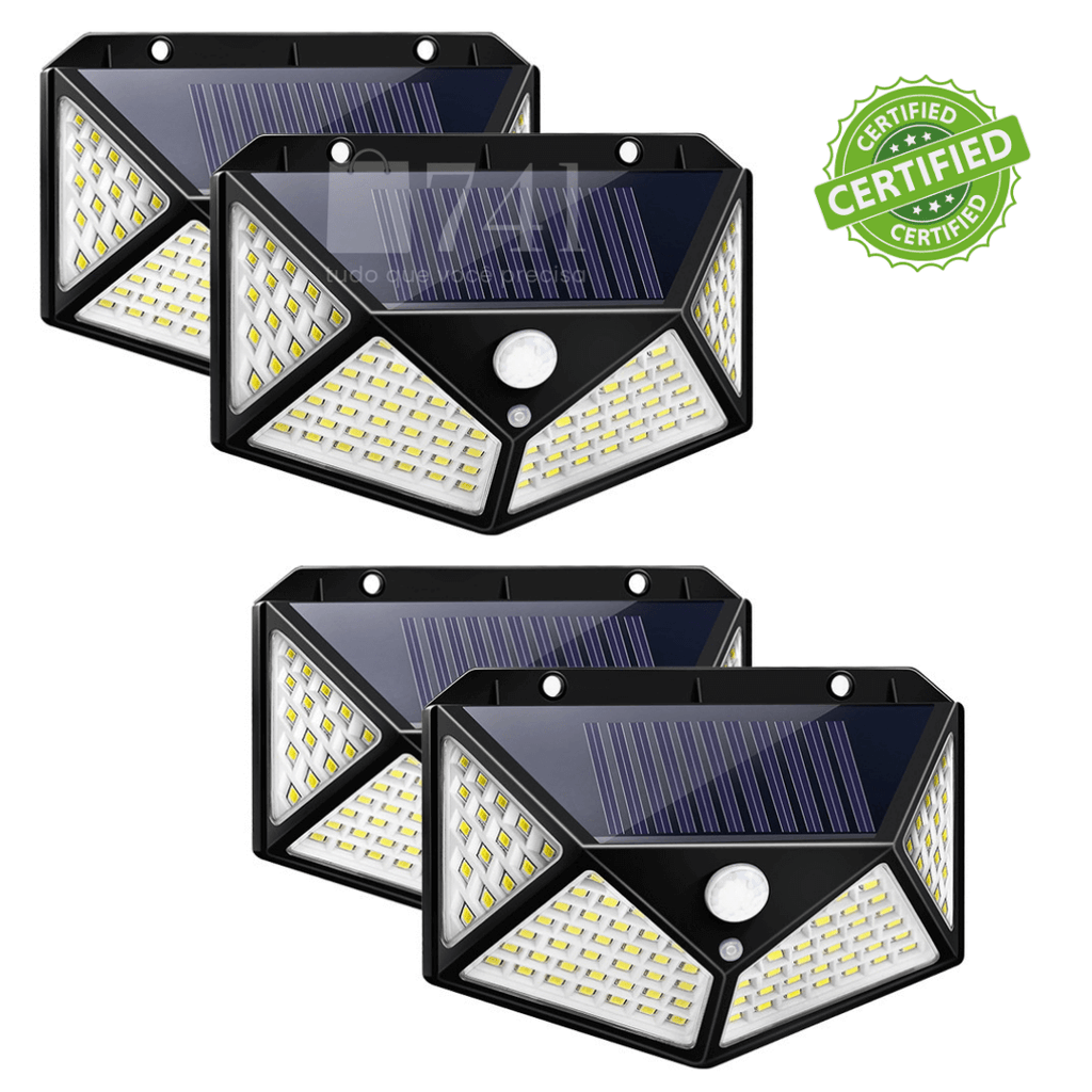 Arandela Refletor Solar LED com Sensor de Presença para Iluminação Externa - SolarEco