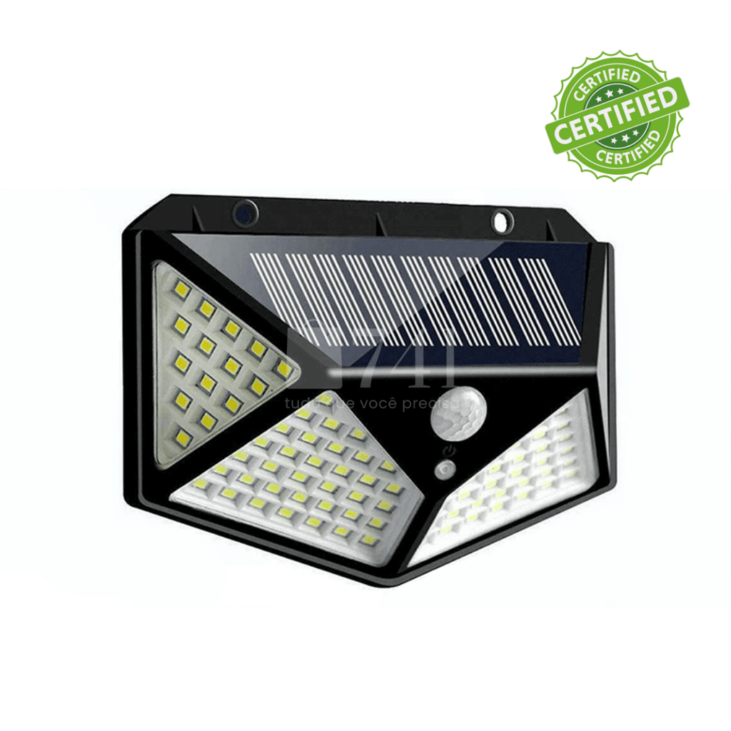 Arandela Refletor Solar LED com Sensor de Presença para Iluminação Externa - SolarEco