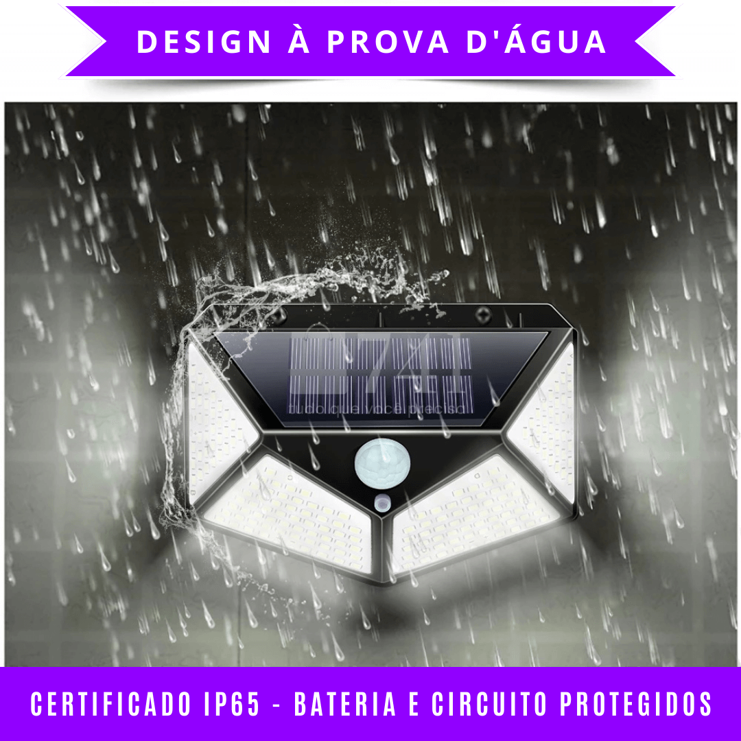 Arandela Refletor Solar LED com Sensor de Presença para Iluminação Externa - SolarEco