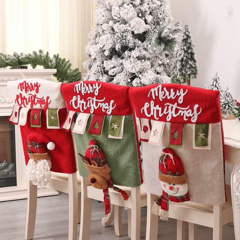 Capas para Cadeira Kit Decoração Mesa Posta de Natal