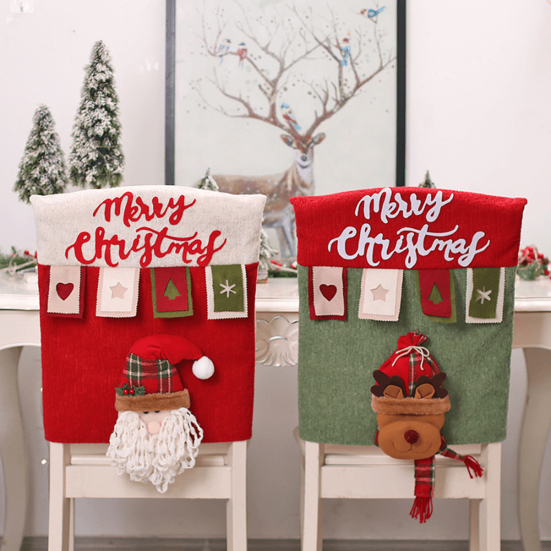 Capas para Cadeira Kit Decoração Mesa Posta de Natal