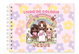 Livro de Colorir Cristão – 50 Páginas  Capa Dura Personalizada