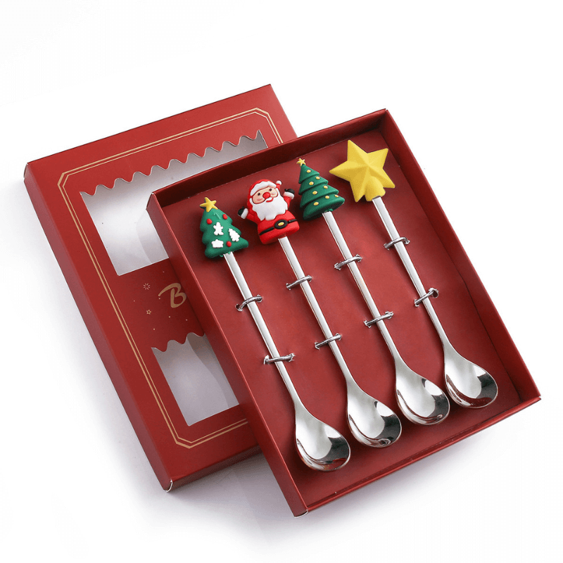 Conjunto Talheres Decoração Mesa Posta de Natal Aço Inox