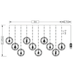 Corda de Luz LED Personagens Natalinos Enfeites e Decoração de Natal