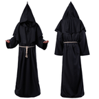 Roupa Medieval com Capuz Fantasia Halloween Monge, Mago e Sacerdote