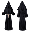 Roupa Medieval com Capuz Fantasia Halloween Monge, Mago e Sacerdote