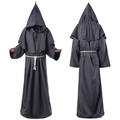 Roupa Medieval com Capuz Fantasia Halloween Monge, Mago e Sacerdote