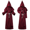 Roupa Medieval com Capuz Fantasia Halloween Monge, Mago e Sacerdote