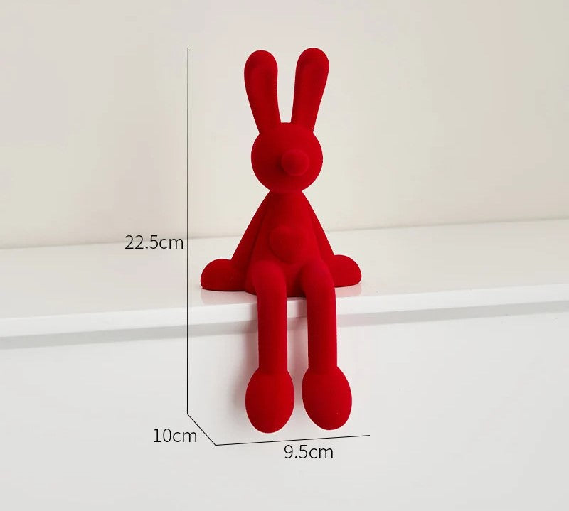 Estátua de Coelho para Decorção de Casa Arte Moderna - Estátua Coelho Flocado