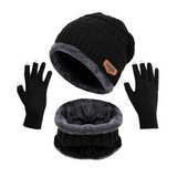 Kit Inverno Intenso Gorro e Cachecol Aveludada em Lã Pelúcia + Brinde [Par de Luvas]