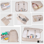Kit Organizador de Mala para Viagem Happy Travel™ - 7 peças [BRINDE 1 Necessarie]