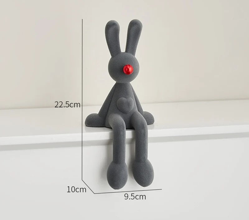 Estátua de Coelho para Decorção de Casa Arte Moderna - Estátua Coelho Flocado