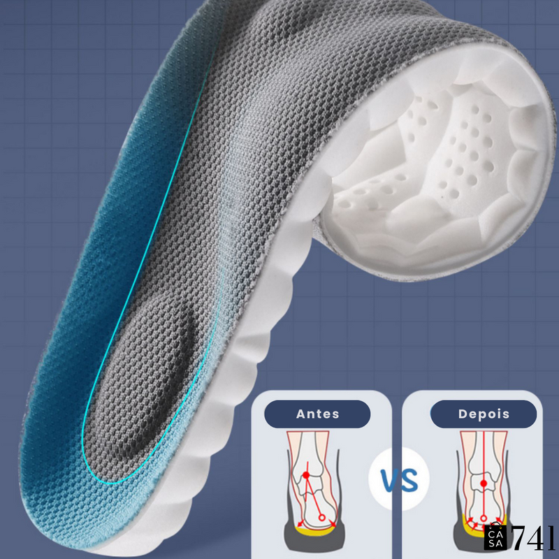 Palmilha Ortopédica 4D Alívio de Dores nos Pés e Conforto Imediato - Pain Relief™