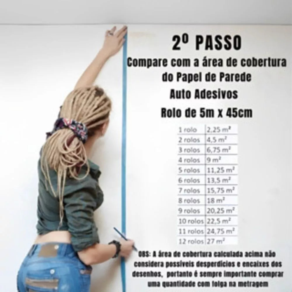 Papel de Parede Premium Rolo 5 Metros Autoadesivo